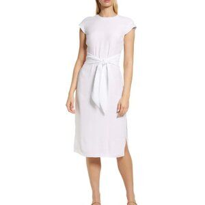 Cool white tie-front dress